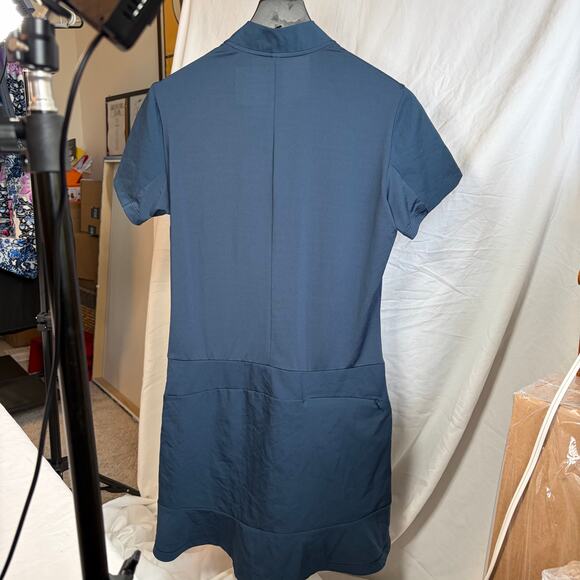 Adidas women’s performance dress. Golf. Tennis. M. Navy. Mock neck. Quarter zip - Picture 2 of 7